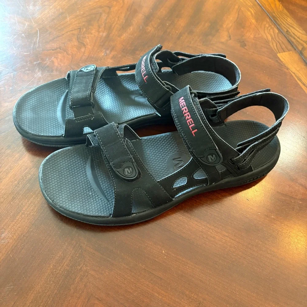 Merrell Mens Sandals 13 Black Aurora Red Performance Hiking Gorpcore‎ Ourdoors